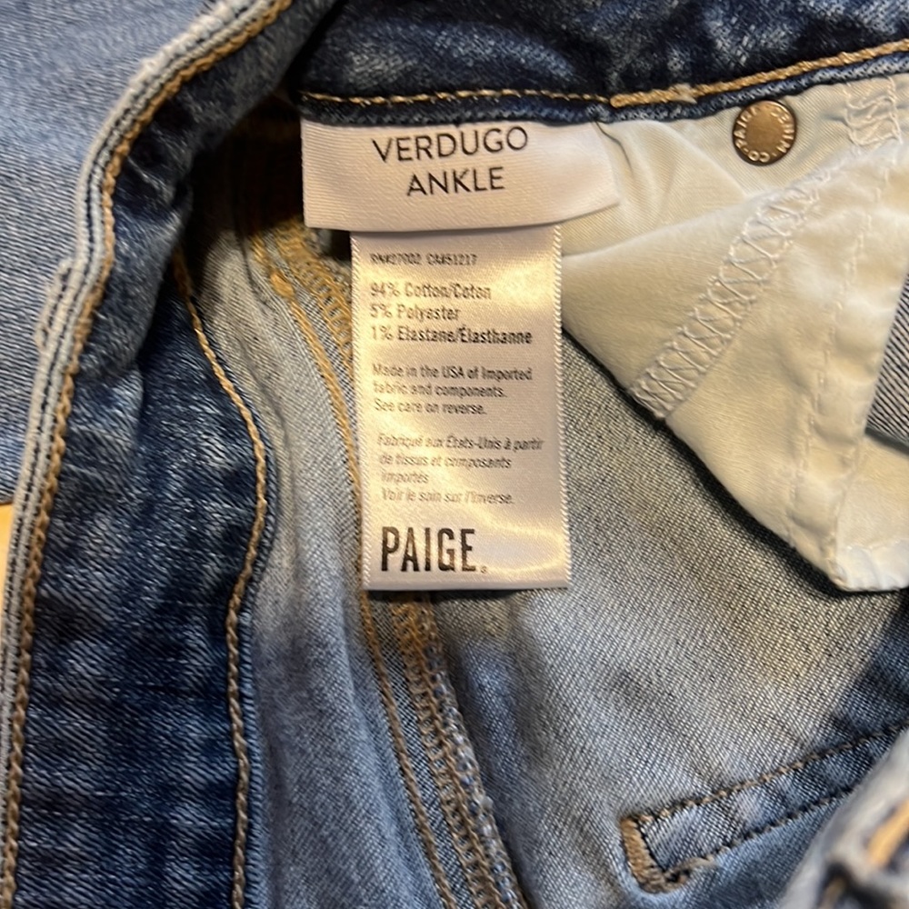 Paige verdugo ankle jeans  size 25 - Picture 3 of 8